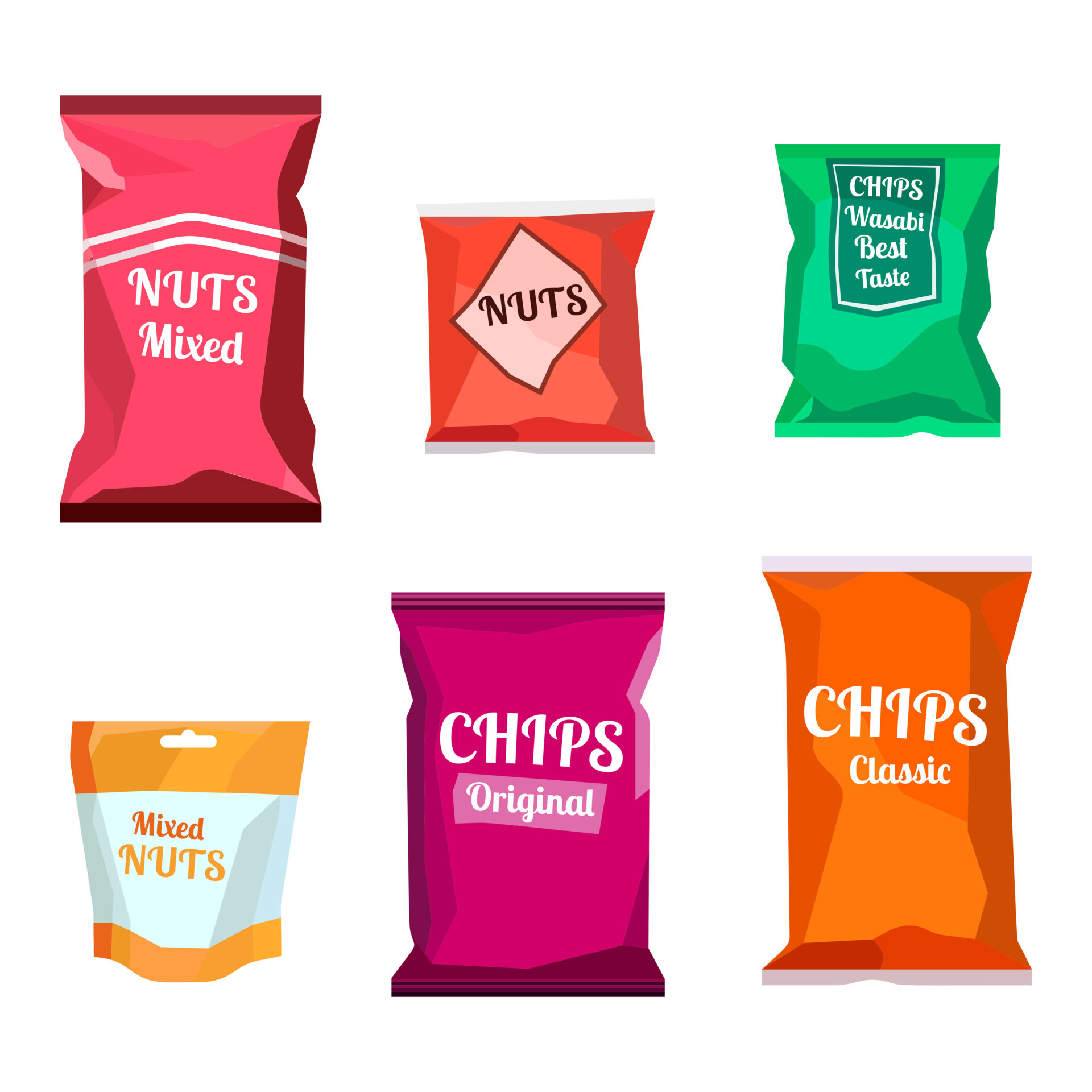 Food grade custom flexible packaging and stand up pouches